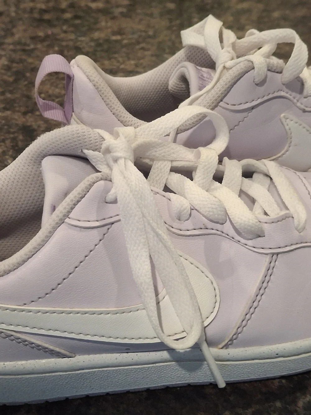 Nike Kids Lace-Up Sneakers in Light Lavender and White